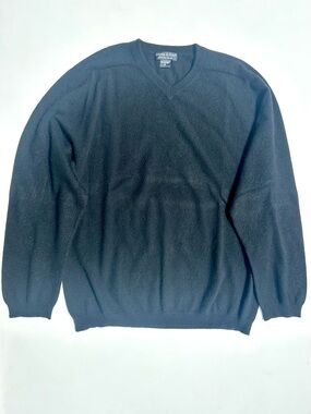 New Grayson & Dunn 100% Cashmere Classic Men's V-Neck Sweater - Black, XL